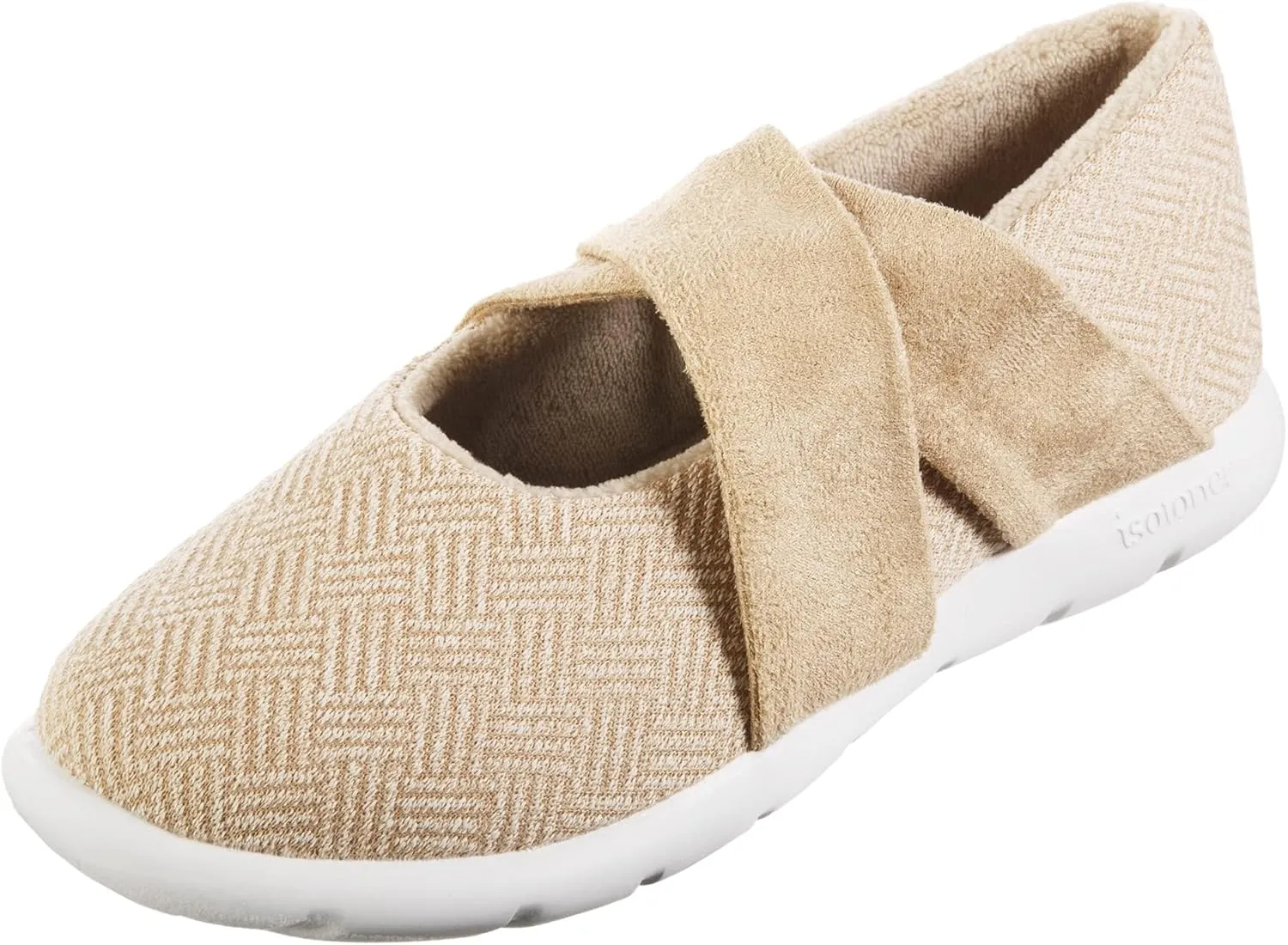 isotoner Zenz Womens Ballerina Slippers, Lightweight Hatch Knit Fabric with soft straps