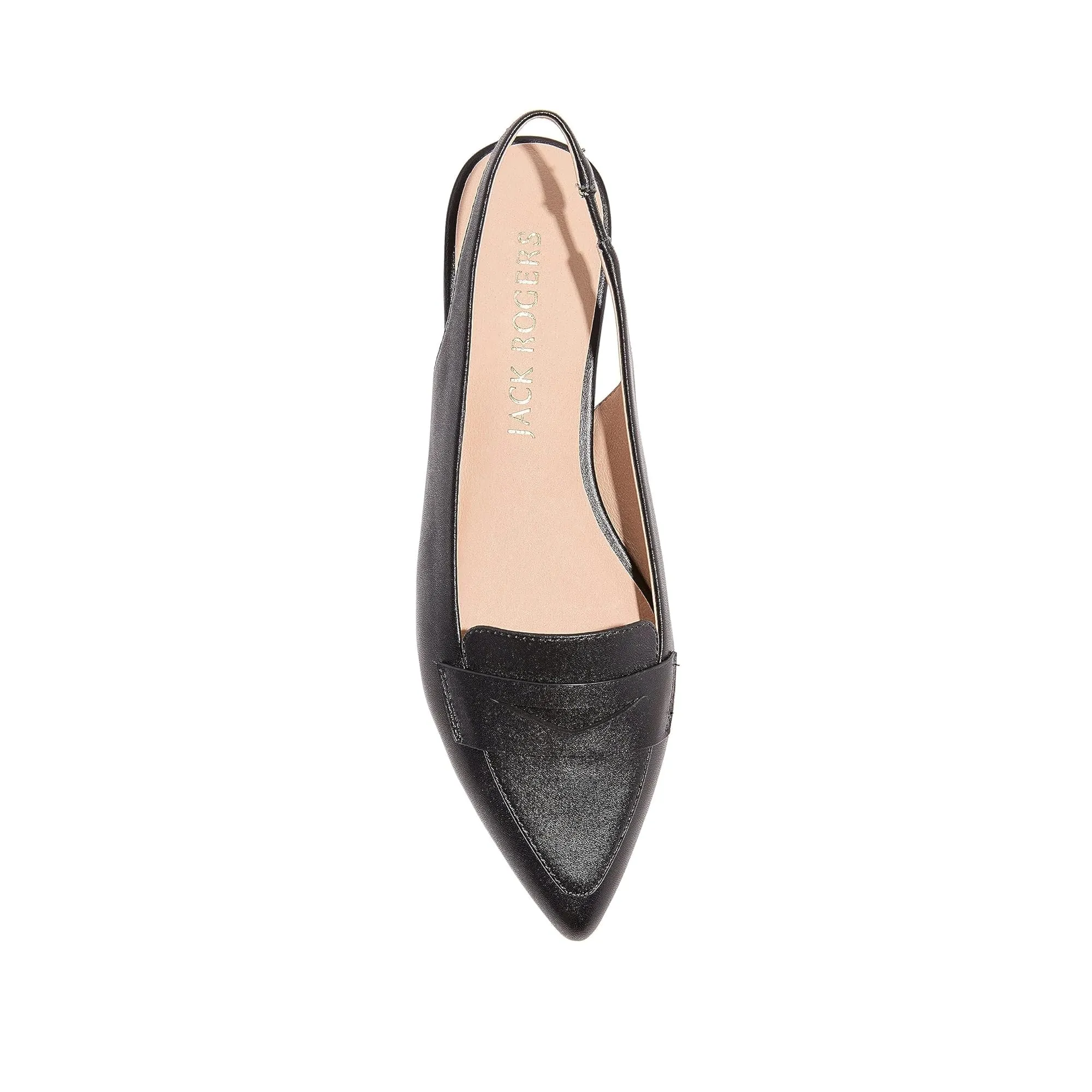 Jack Rogers Women's Pennie Sling Back Ballet Nappa Loafer, Black, 8