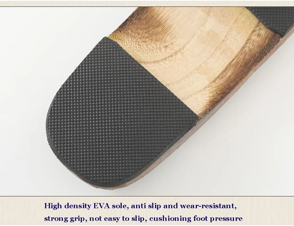 Japanese Traditional Clogs Slippers,Traditional Wooden Clogs Shoes Casual and Fashionable Daily flip Flops,Beach Shoes for Home and Outdoor wear