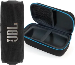 JBL FLIP 7 Bluetooth Speaker & divvi! Premium Hard Case Bundle - Black