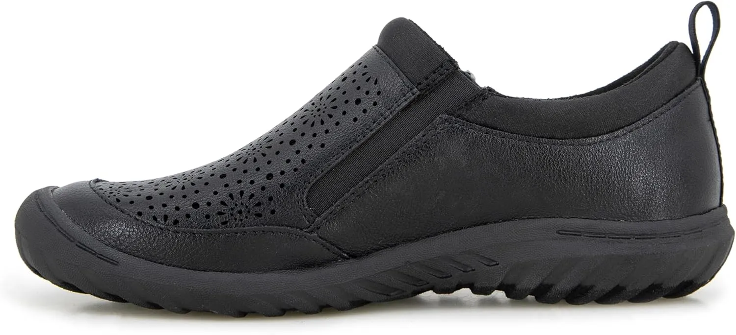 JBU Women's Avery Side Zipper Slip On Comfort Casual Oxford Flat