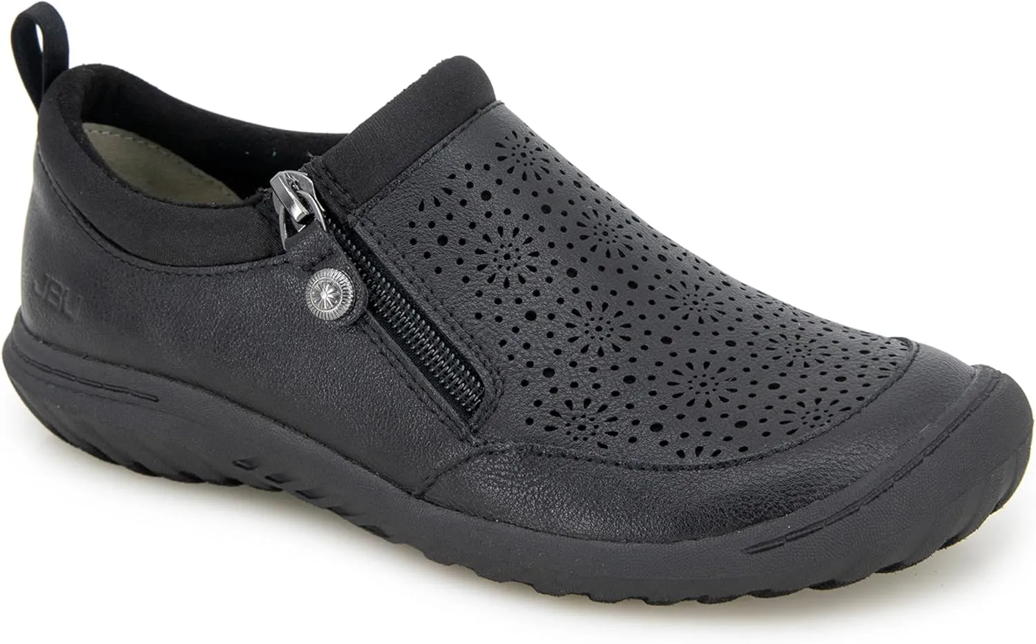 JBU Women's Avery Side Zipper Slip On Comfort Casual Oxford Flat
