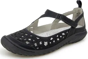 JBU Women's Bellerose Mary Jane Flat, 9.5 Black
