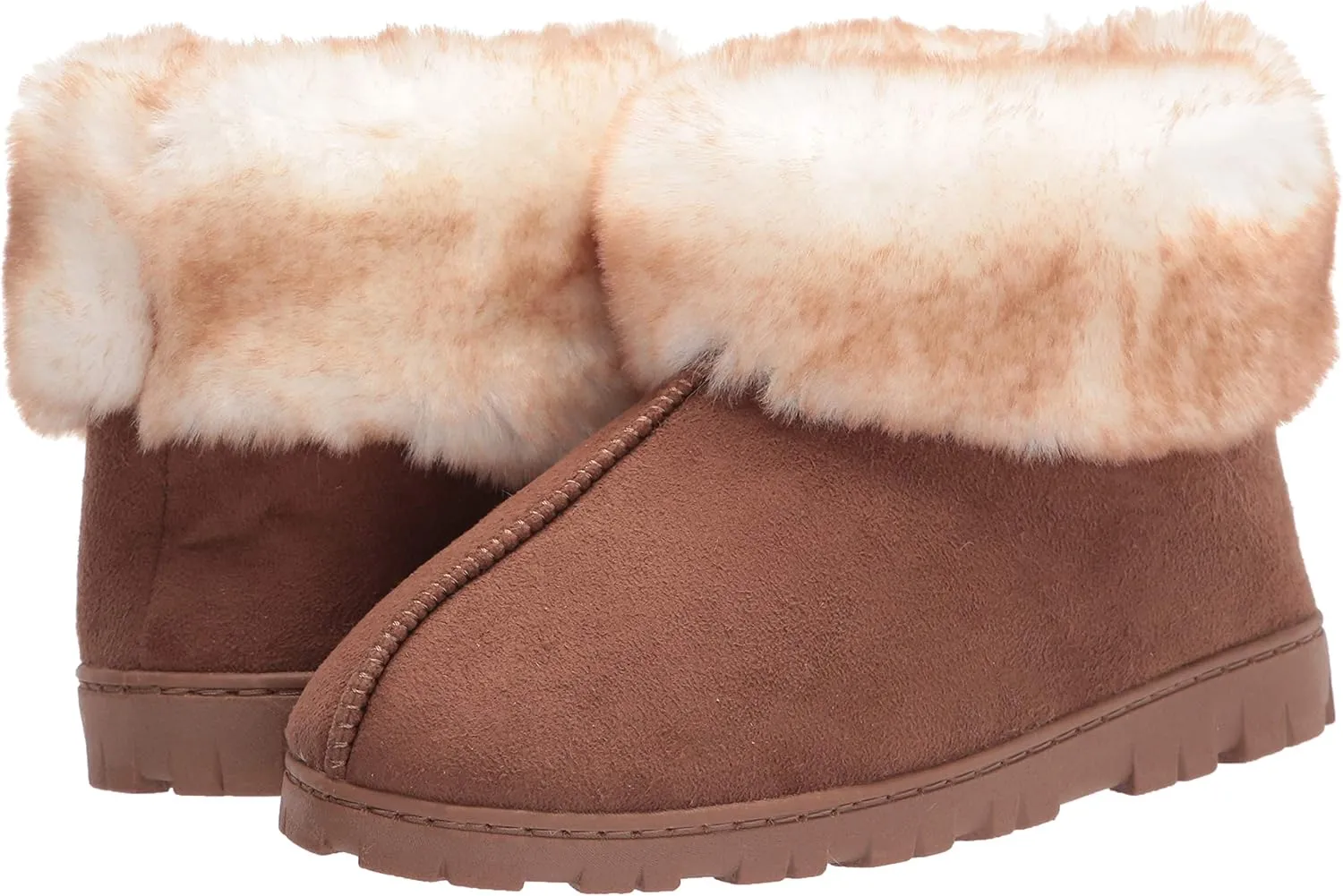 Jessica Simpson Women's and Girls Microsuede Super Soft Bootie Slippers with Indoor Outdoor Sole- Mommy & Me Set Options