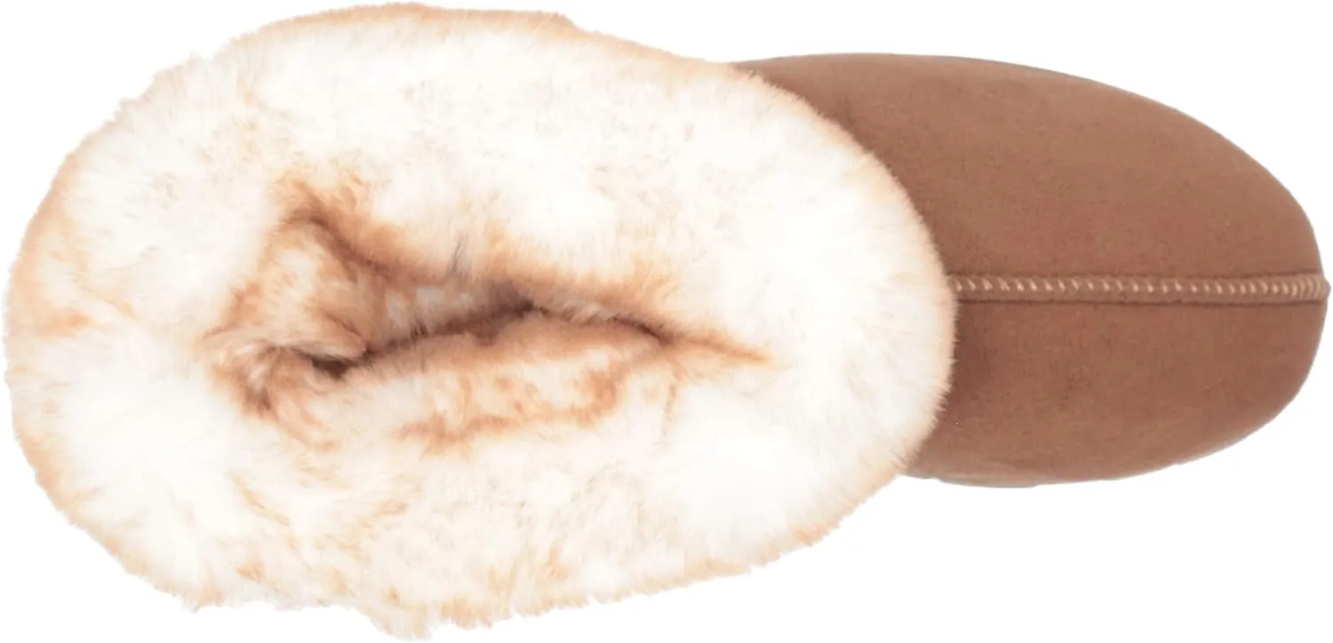 Jessica Simpson Women's and Girls Microsuede Super Soft Bootie Slippers with Indoor Outdoor Sole- Mommy & Me Set Options