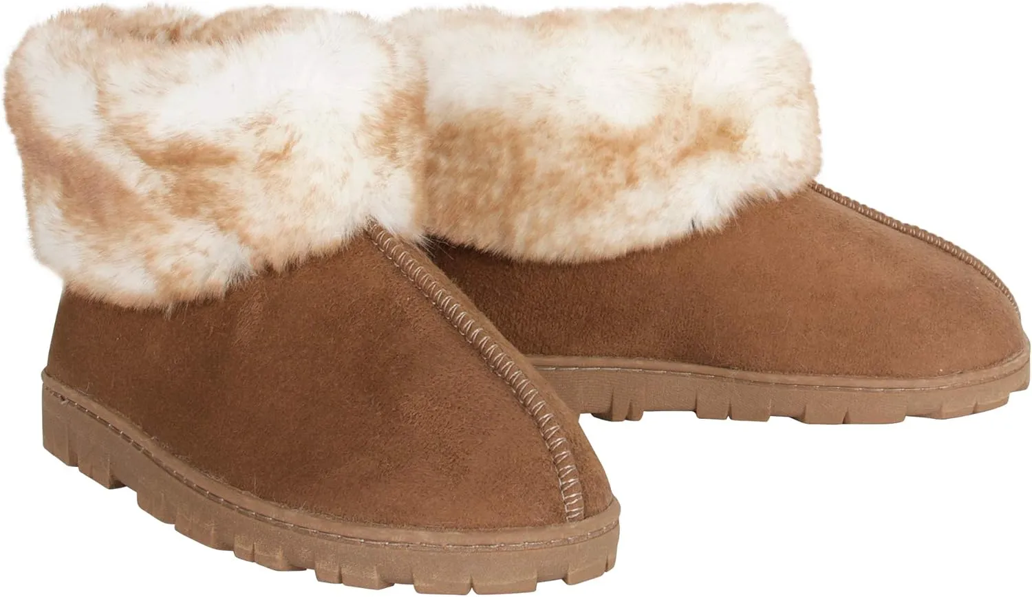 Jessica Simpson Women's and Girls Microsuede Super Soft Bootie Slippers with Indoor Outdoor Sole- Mommy & Me Set Options