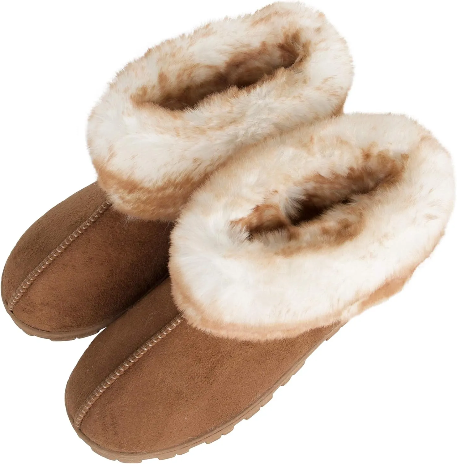 Jessica Simpson Women's and Girls Microsuede Super Soft Bootie Slippers with Indoor Outdoor Sole- Mommy & Me Set Options