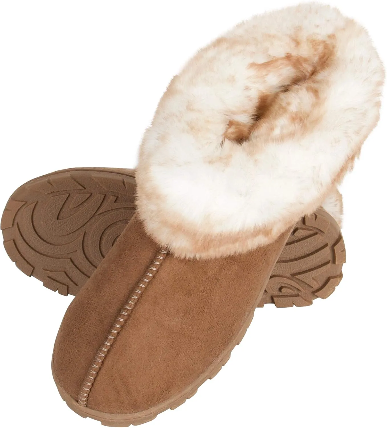Jessica Simpson Women's and Girls Microsuede Super Soft Bootie Slippers with Indoor Outdoor Sole- Mommy & Me Set Options