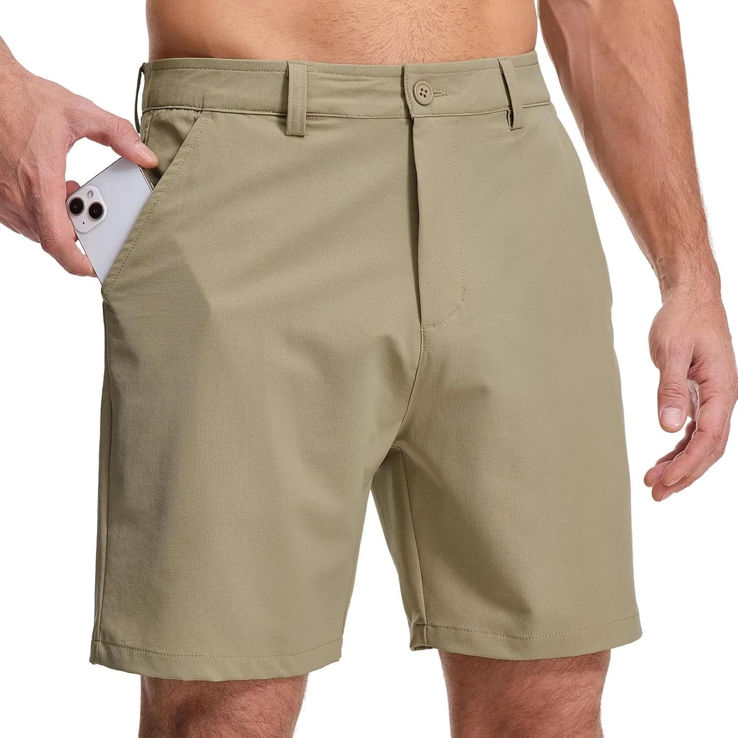 Jessie Kidden Men's Golf Shorts 7" Stretch Quick Dry Hiking Casual Lightweight Work Flat Front Dress Shorts 6 Pockets