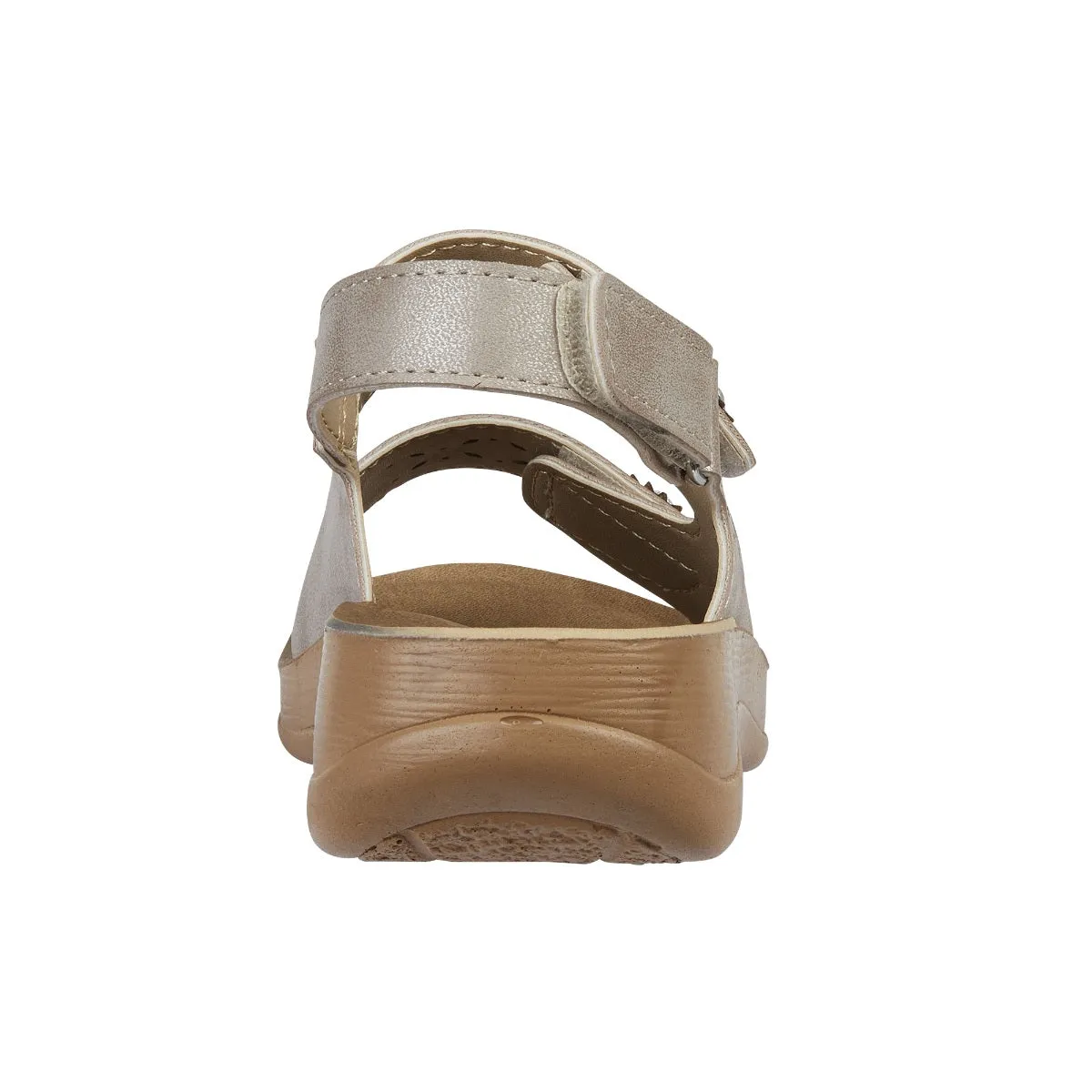 Jo & Joe Grenada Women's Touch Fastening Flower Sandal Taupe