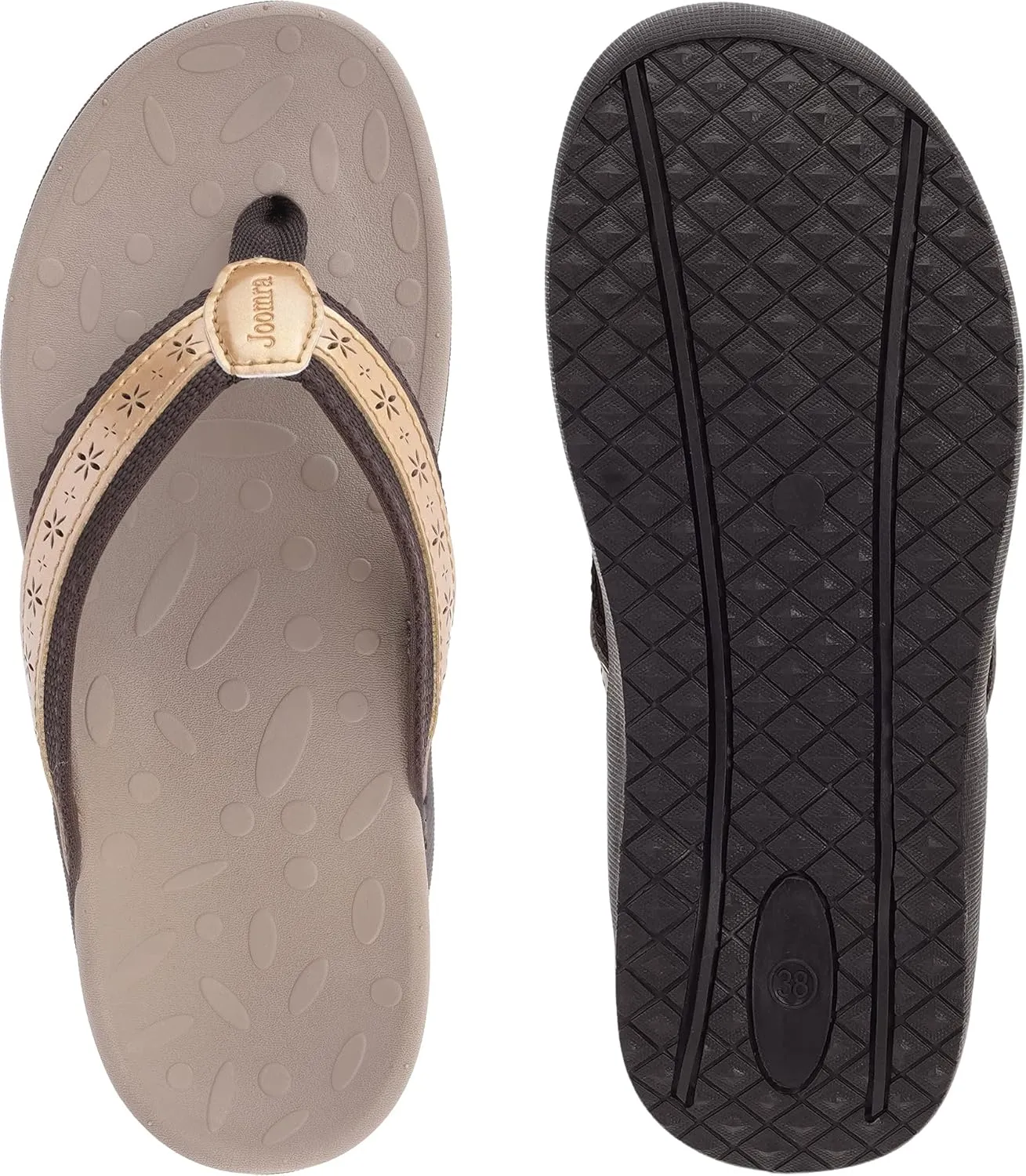 Joomra Women's Flip Flops Arch Support Orthotic Toe Post Thong Sandals
