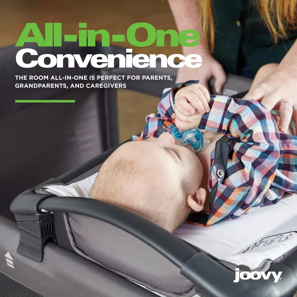 Joovy Room-Playard, Nursery Center, Bassinet, Changing-Table, Slate