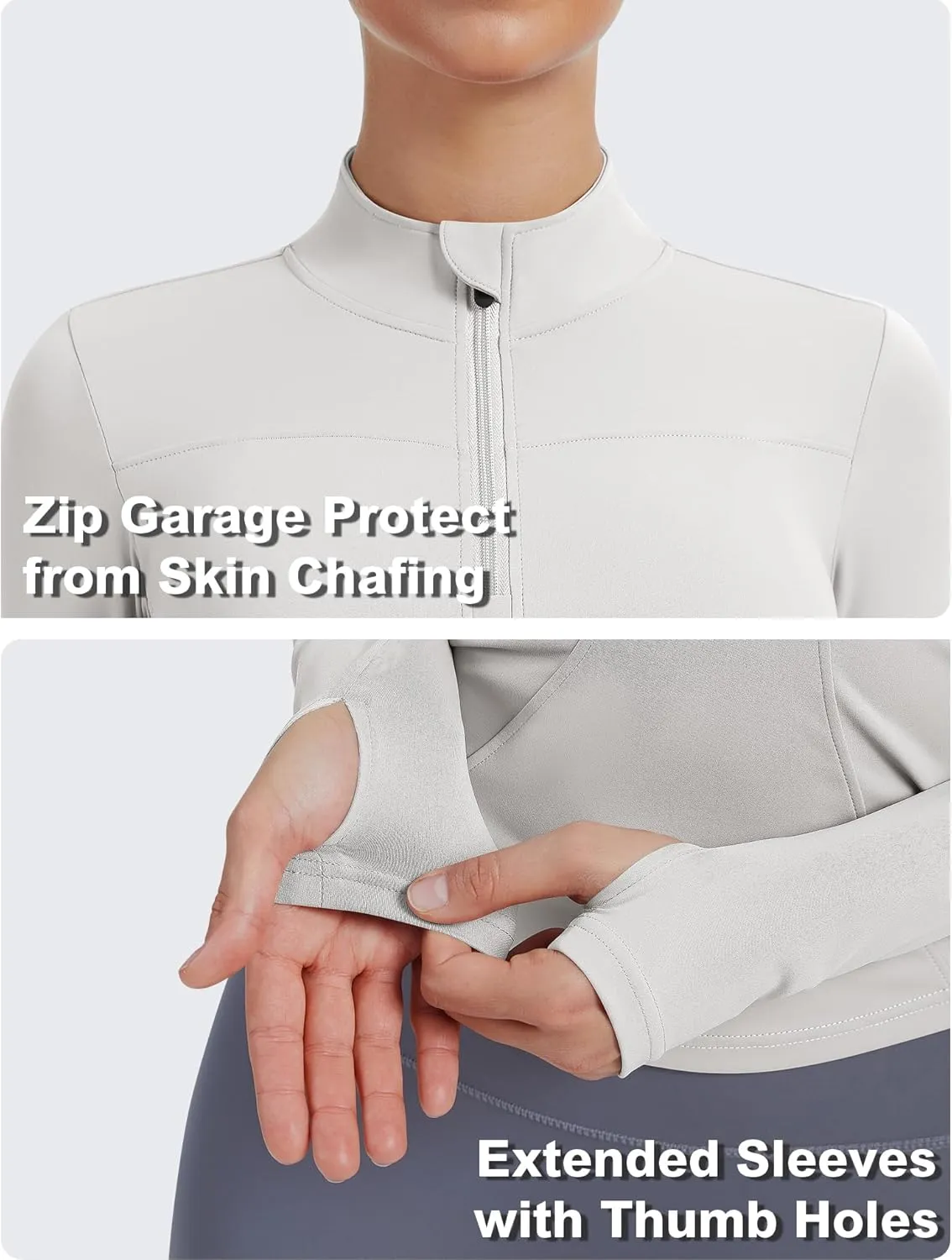 JoyGirl Women Workout Jacket Cropped Running Jackets Zip Up Gym Athletic Tops Yoga Top with Thumb Holes