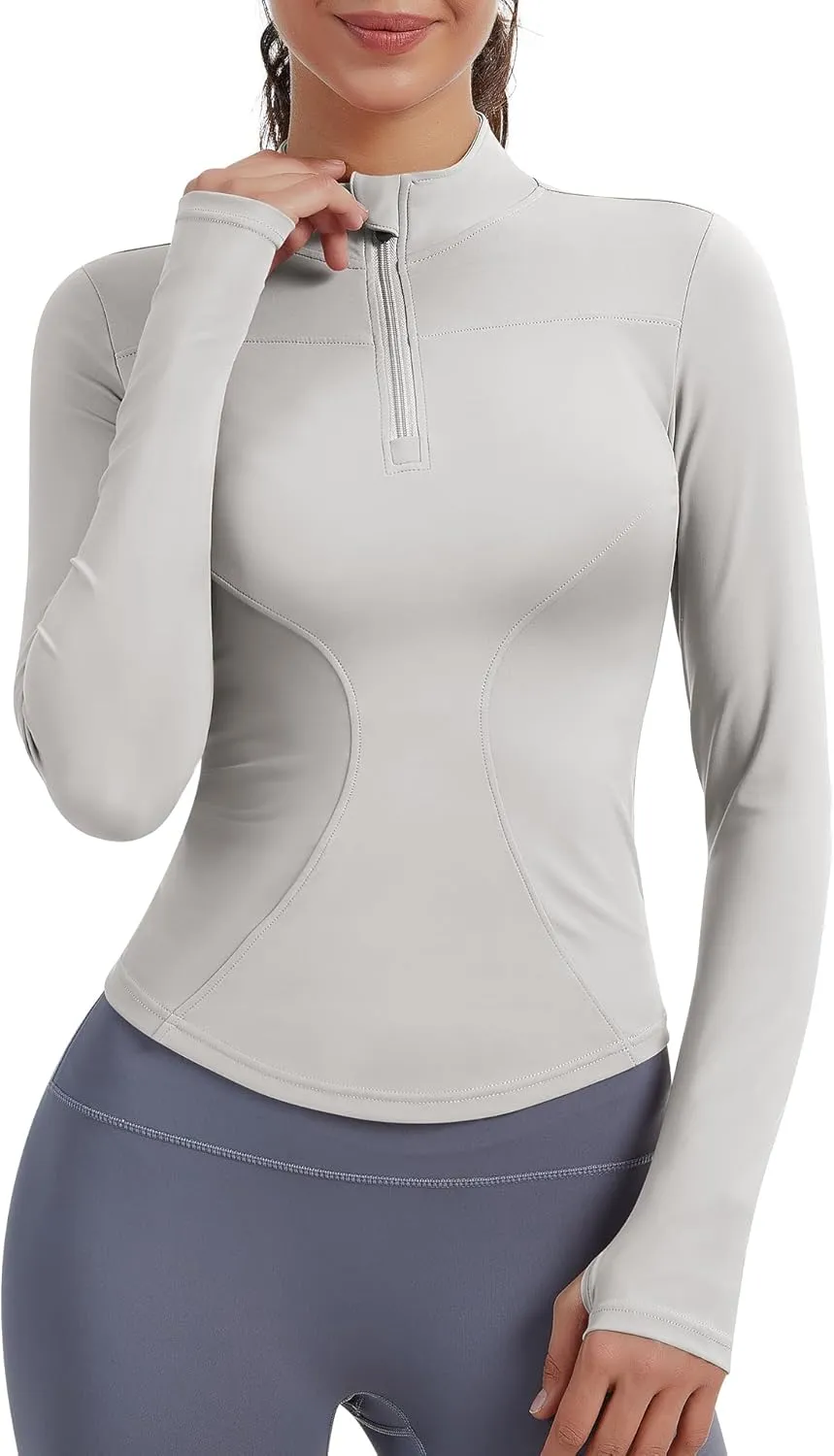 JoyGirl Women Workout Jacket Cropped Running Jackets Zip Up Gym Athletic Tops Yoga Top with Thumb Holes