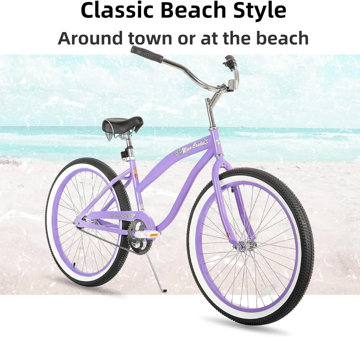 JOYSTAR 20" 24" 26" Beach Cruiser Bike for Girls, Boys, Mens and Womens, Single Speed Kids Cruiser Bikes with Coaster Brake, Multiple Colors