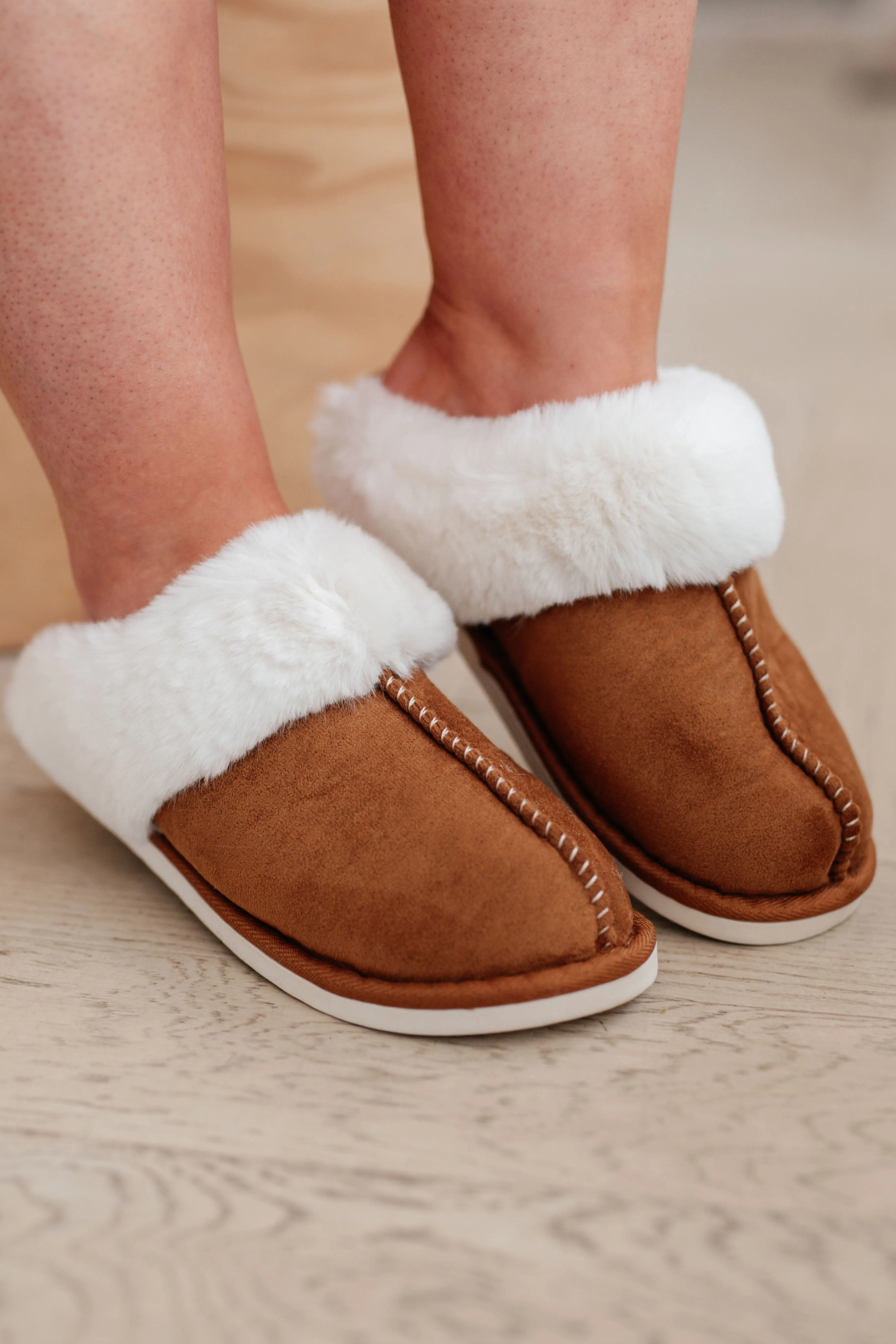 Just Chilling Faux Fur Slippers - Vegan Leather, Mule Slide, Cozy Comfort