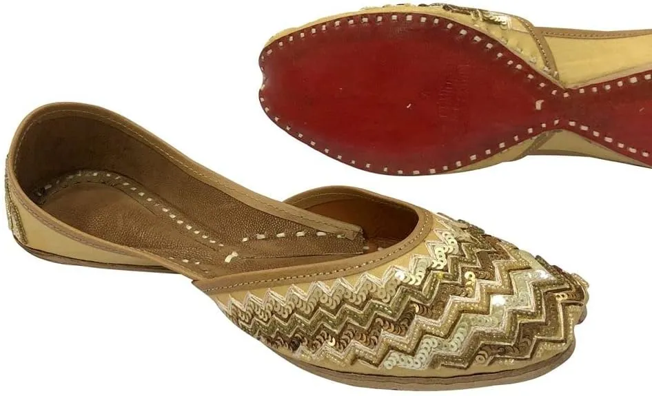 Juttis for Women's Wedding Bridal Shoes Ethnic Traditional Indian Flat Punjabi Jutti