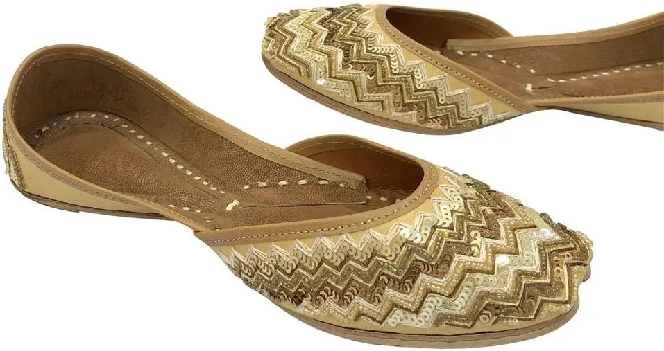 Juttis for Women's Wedding Bridal Shoes Ethnic Traditional Indian Flat Punjabi Jutti