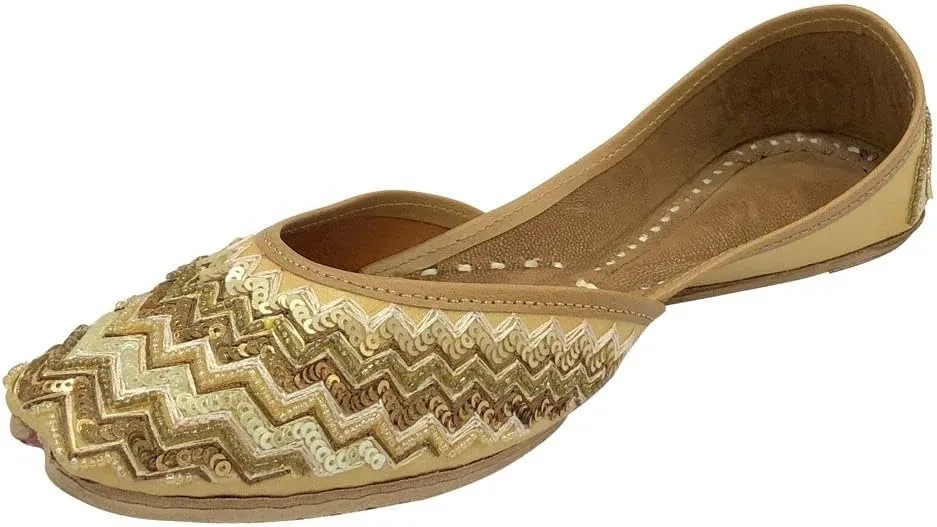 Juttis for Women's Wedding Bridal Shoes Ethnic Traditional Indian Flat Punjabi Jutti