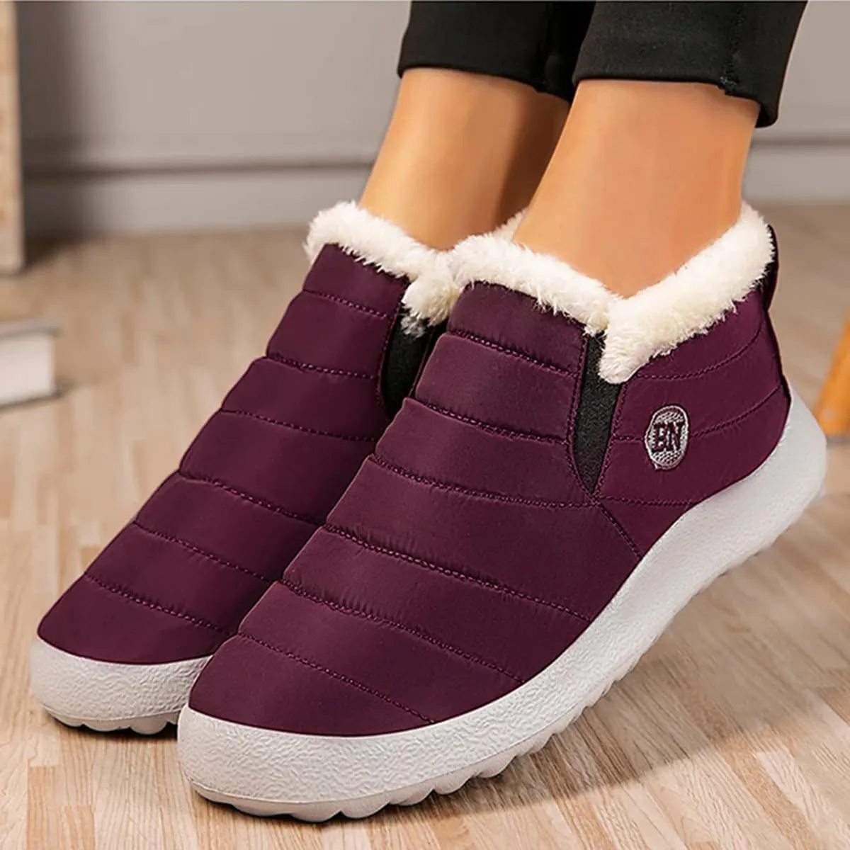 Kapley Vyral Waterproof Winter Boots, Fur Lined Outdoor Anti-slip Waterproof Comfortable Short Boot Comfortable Warm Shoes