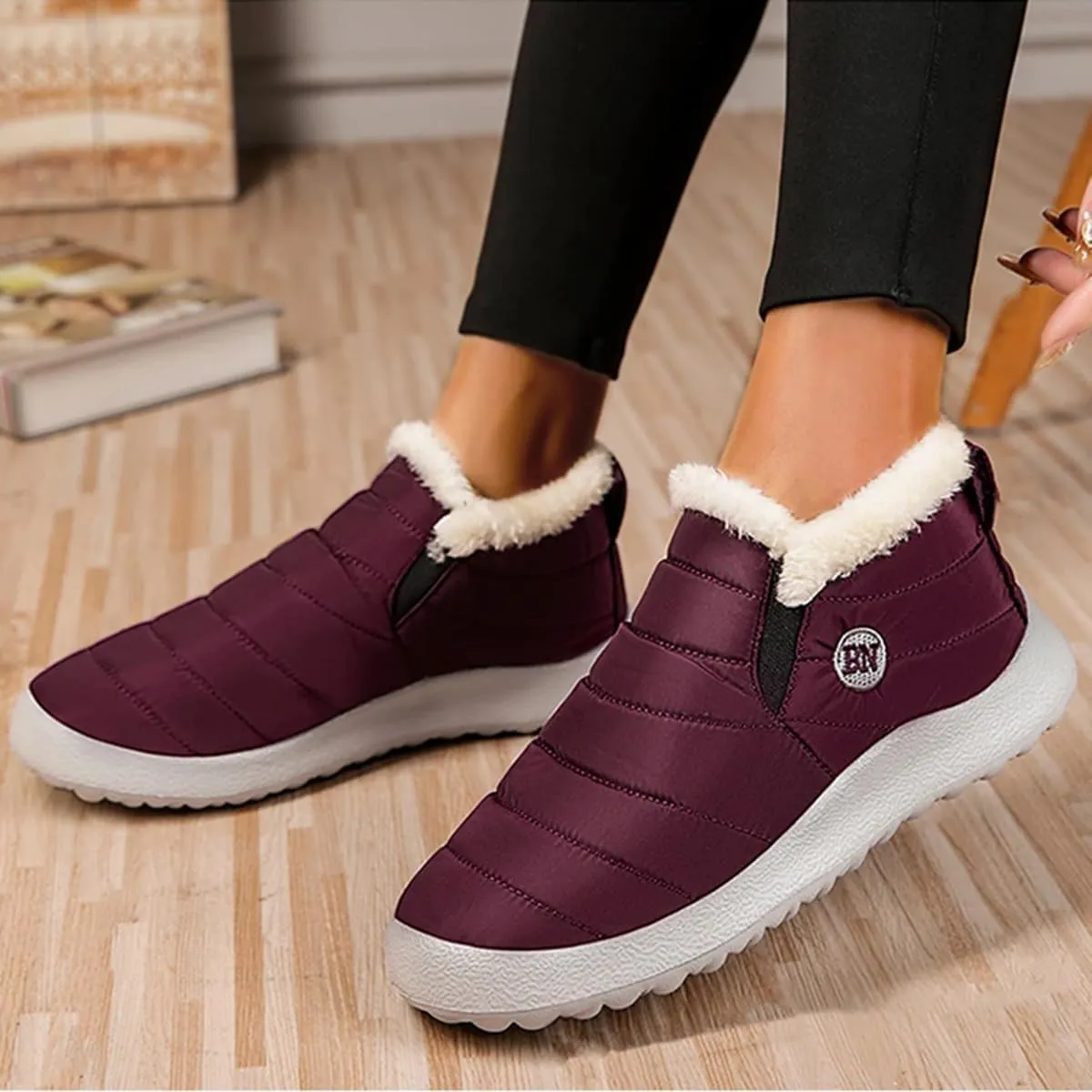 Kapley Vyral Waterproof Winter Boots, Fur Lined Outdoor Anti-slip Waterproof Comfortable Short Boot Comfortable Warm Shoes