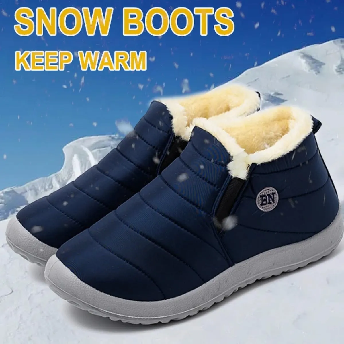 Kapley Vyral Waterproof Winter Boots, Fur Lined Outdoor Anti-slip Waterproof Comfortable Short Boot Comfortable Warm Shoes