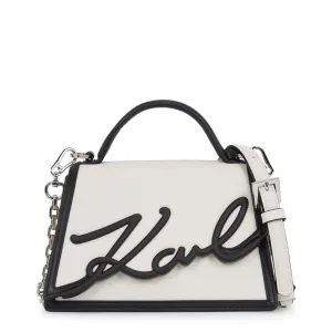 KARL LAGERFELD K/SIGNATURE WHITE/BLACK CROSSBODY BAG
