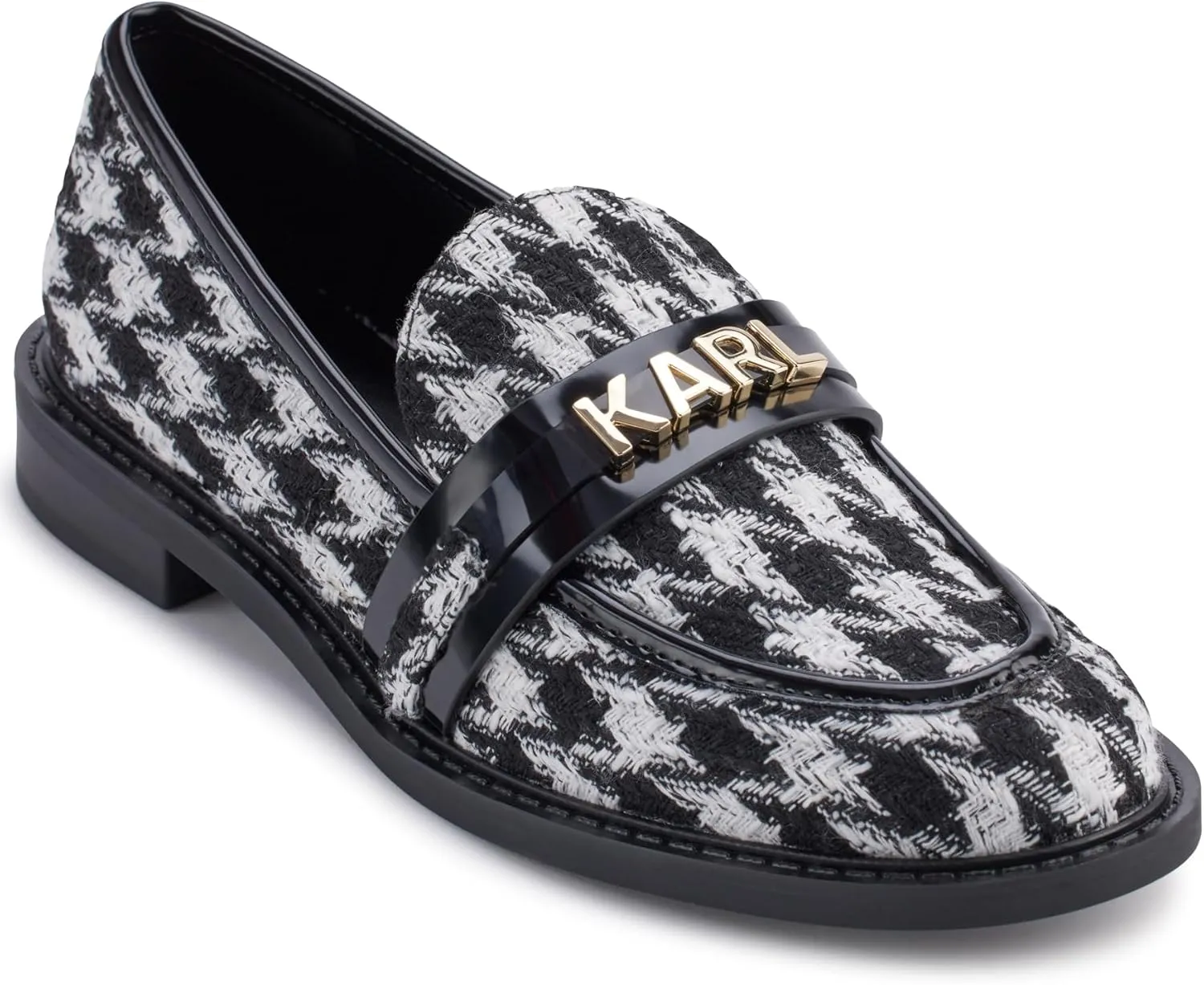 Karl Lagerfeld Paris Women's Randall Everyday Loafer, Black/White, 6.5