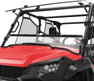KEMIMOTO 2-IN-1 Flip Windshield Compatible with Pioneer 1000 1000-5 1000-6 2016-2025, Rattle-Free Rubber Strip, Comfort Protection Accessories
