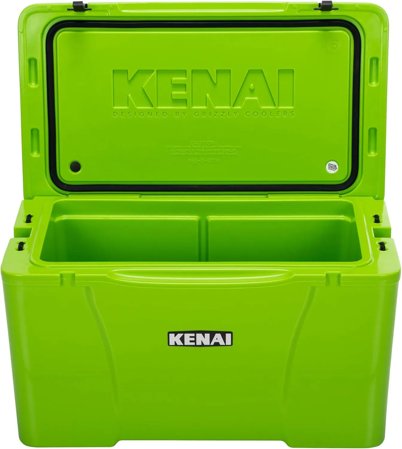 KENAI 65 Cooler | 65 qt Ice Chest Durable Rotomolded Insulated | Made in USA | Warranty for Life | for Beach Boat Camping Fishing Hunting | K65