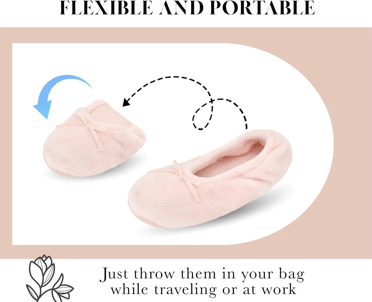 Keyela Women's Memory Foam House Fluffy Ballerina Slippers Ballet Shoes Fuzzy Cute Faux Fur Closed Toe Slip On Indoor Slippers