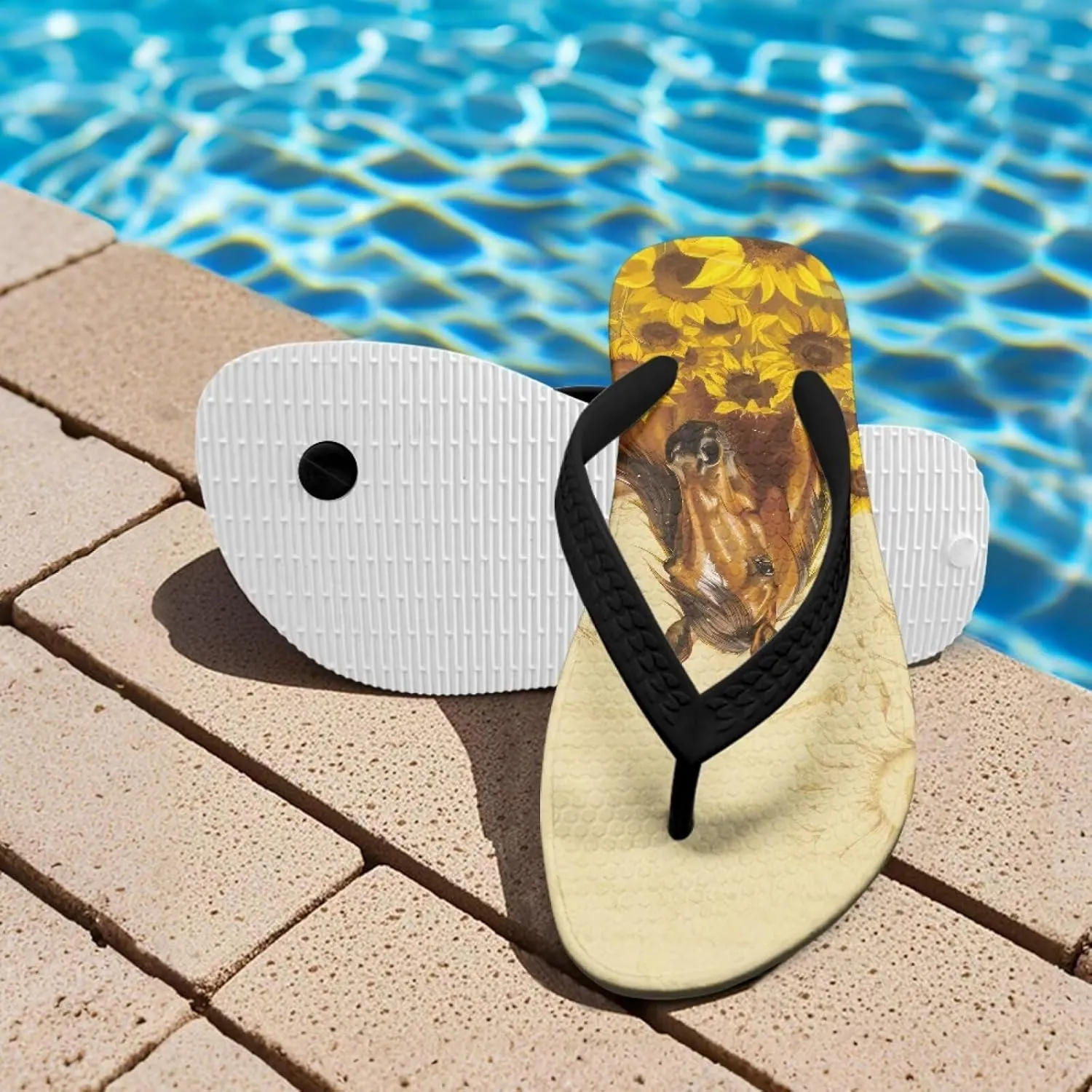 Kids Boys Horse Flip Flops Sandals Non Slip Sport Water Summer Shoes Anti Slip Beach Thong Sandals