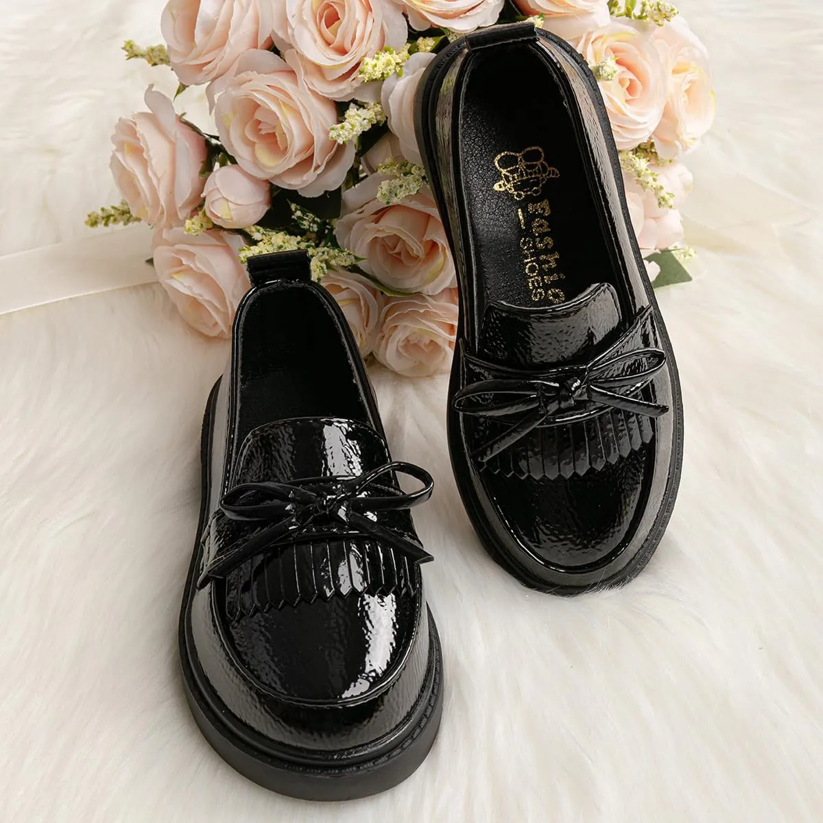 KIDSUN Toddler Boy’s Girl’s Dress Shoes Comfort Lace-Up Oxford School Uniform Shoes Loafer Flats (Toddler/Little Kid) E-Black