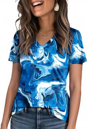 Kistore Workout Tops for Women Breathable V Neck Yoga T Shirts Trending Beach Casual Loose Fit Tee Running