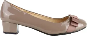 KRISP Womens Low Block Heel Patent Courts Ladies Work Party Ballerina Pumps Shoes