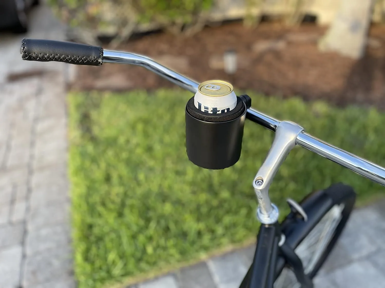 Kroozie Stealth Bike Cup Holder - The Ultimate Handlebar Accessory for Your Ride - Fits All Bikes, E-Bikes, Scooters & Keeps Your Cups Beverage Secure Flat Black