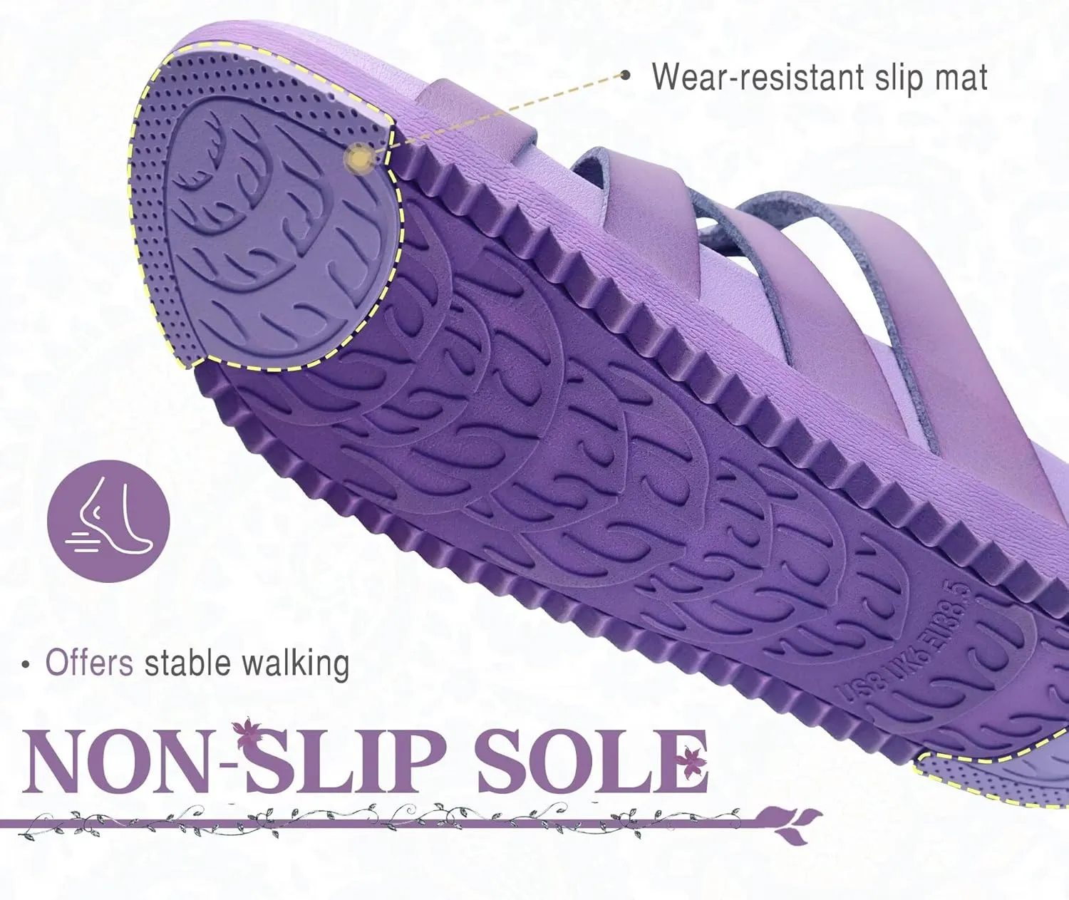 KuaiLu Gladiator Sandals for Women with Comfortable Arch Support Summer Beach Walking Fisherman Slides Boho Outfits Slip on Cushion Shoes Indoor Outdoor