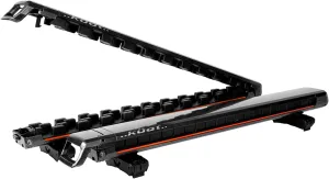 KUAT Grip 6 Durable Universal Car SUV Rooftop Crossbars Mounted Winter Sports Gear Hauling Transportation Slide-Out Locking Clamshell Rack, Fits 6 Skis/4 Snowboards - Gray Metallic with Orange Anodize