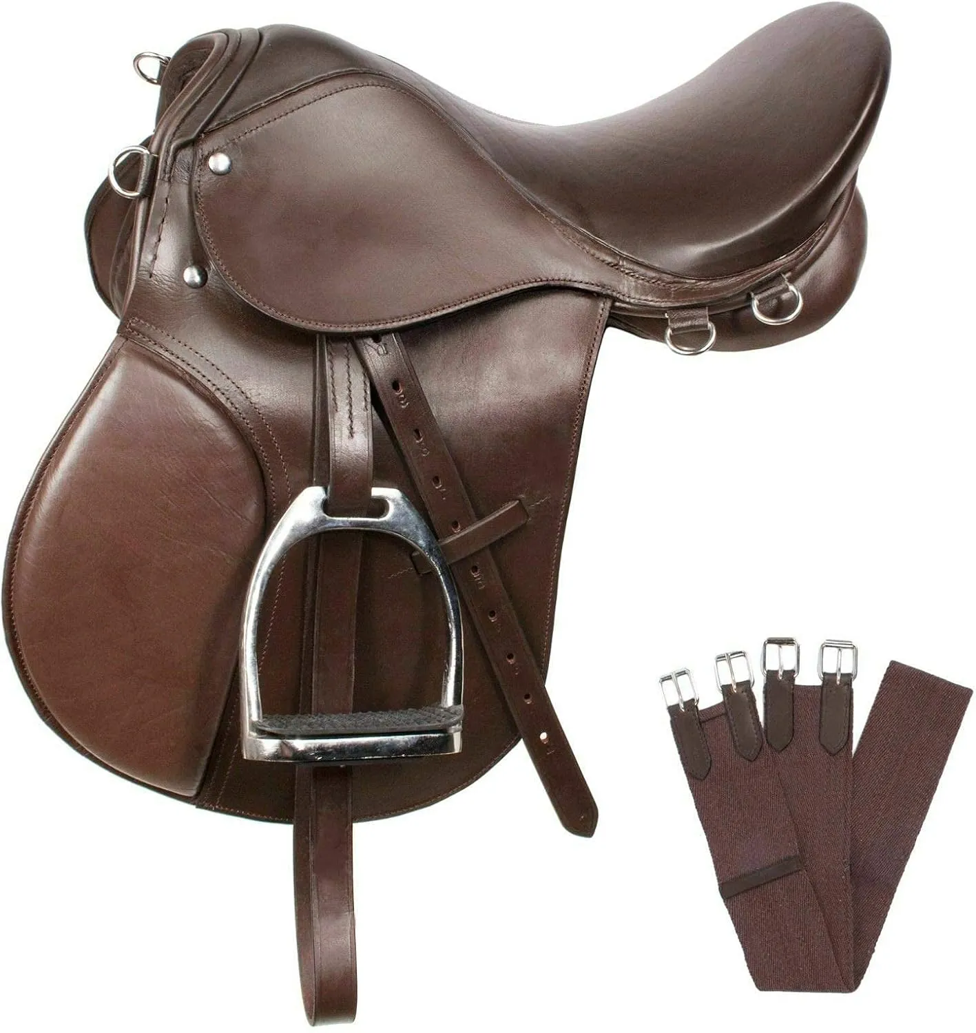 Laiba Emporium English Saddle | All Purpose Leather Riding Trail Show Horse Tack(Size-12'' Seat to 18'' Seat)