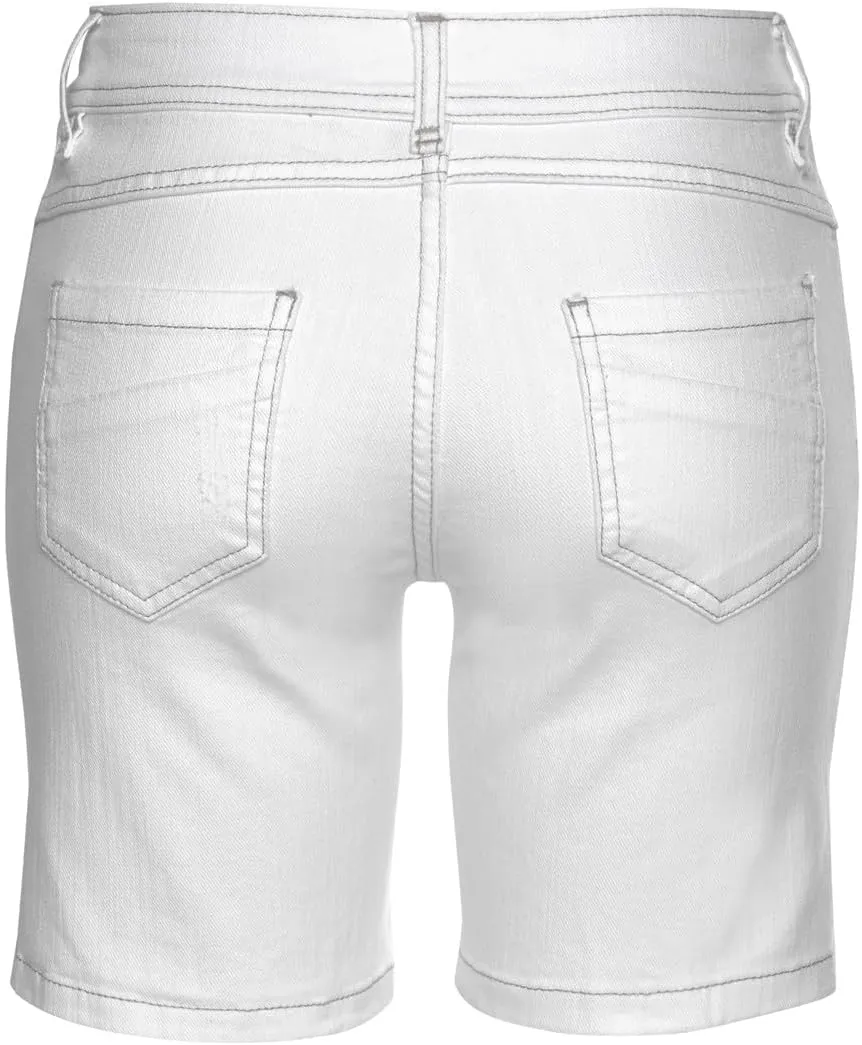 LASCANA Women's Cuffed Denim Shorts: Versatile 7-Inch Inside Leg, Roll-Up Design, 98% Cotton