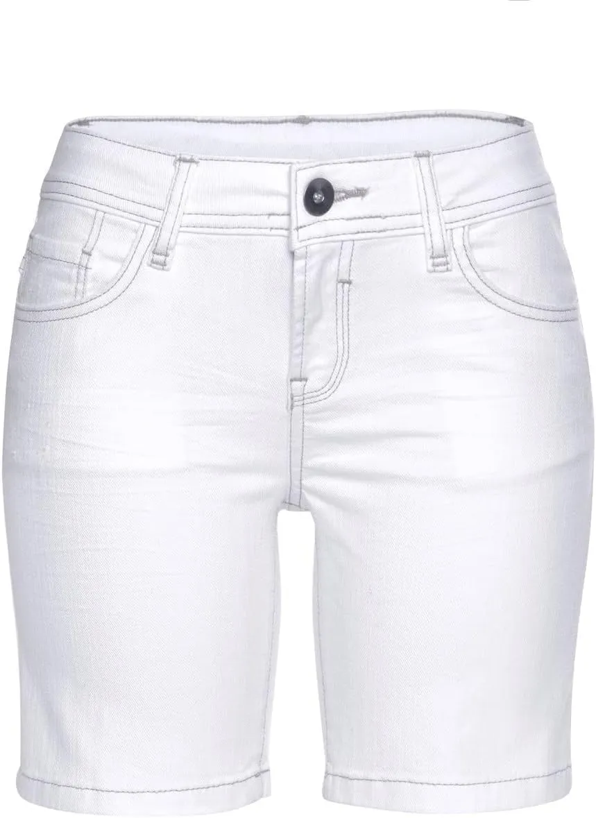 LASCANA Women's Cuffed Denim Shorts: Versatile 7-Inch Inside Leg, Roll-Up Design, 98% Cotton