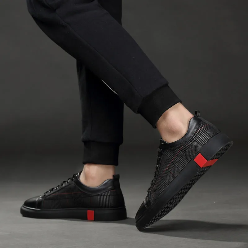 Leather Breathable Flat-soled Men's Shoes