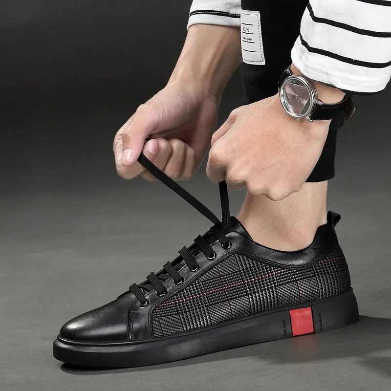 Leather Breathable Flat-soled Men's Shoes