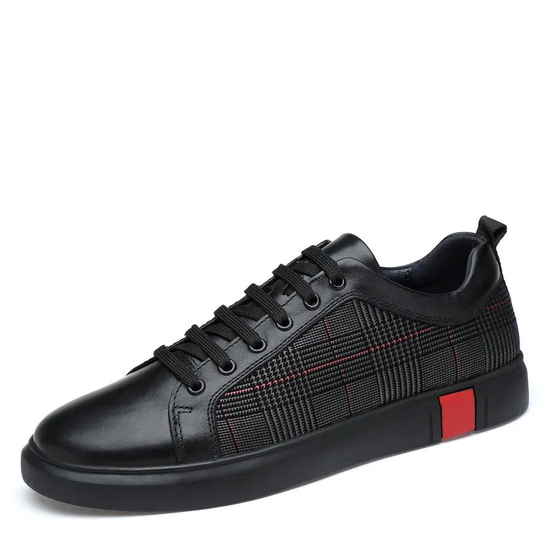 Leather Breathable Flat-soled Men's Shoes