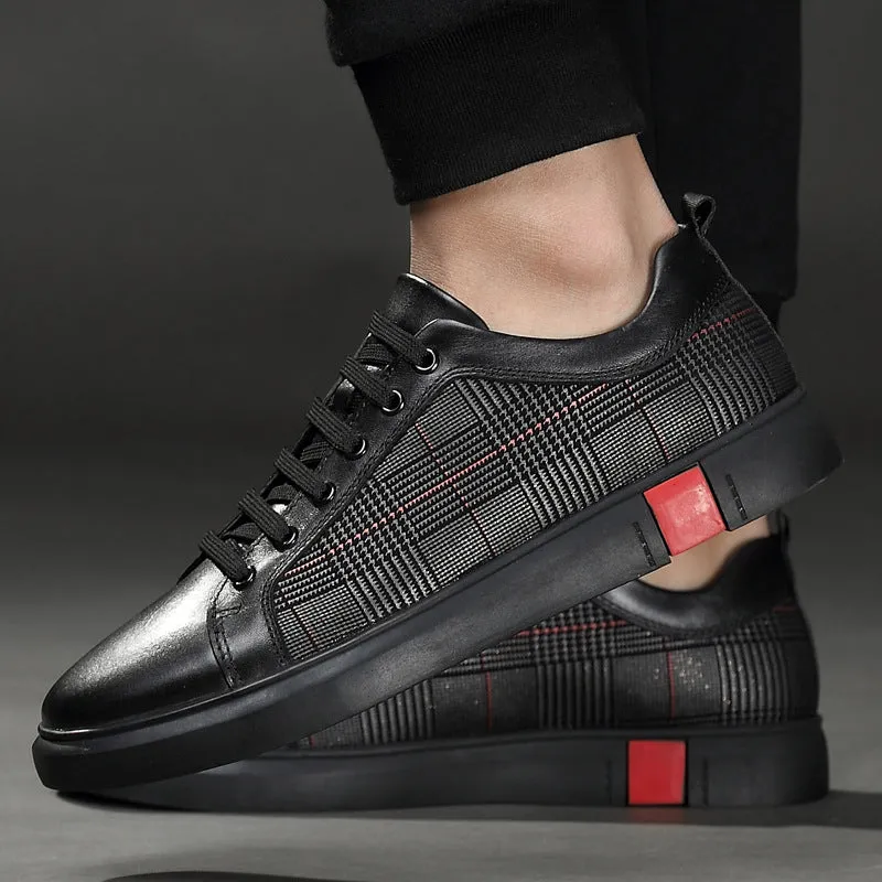 Leather Breathable Flat-soled Men's Shoes