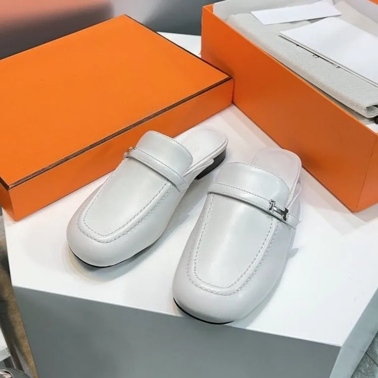 Lena Mule White Leather