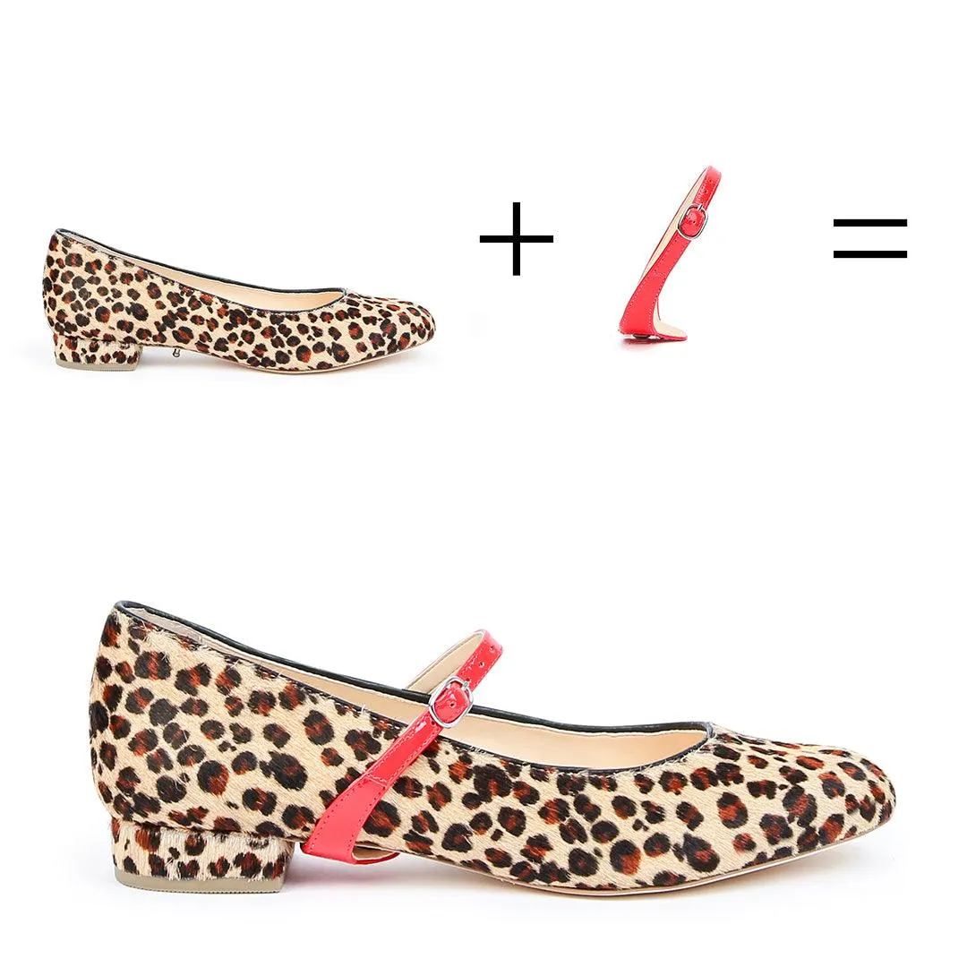 Leopard Ballet Flat   Red Gloss Twiggy Strap