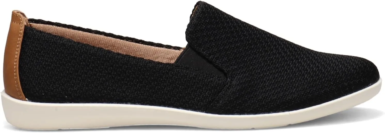 Life Stride Womens Next Level Slip-On Sneaker, Black, 7.5 US