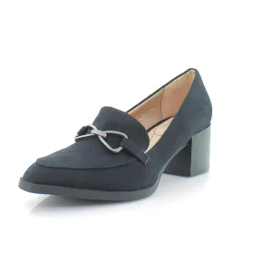 LifeStride Womens Devyn 2 Block Heel Loafer Black Fabric 9 W