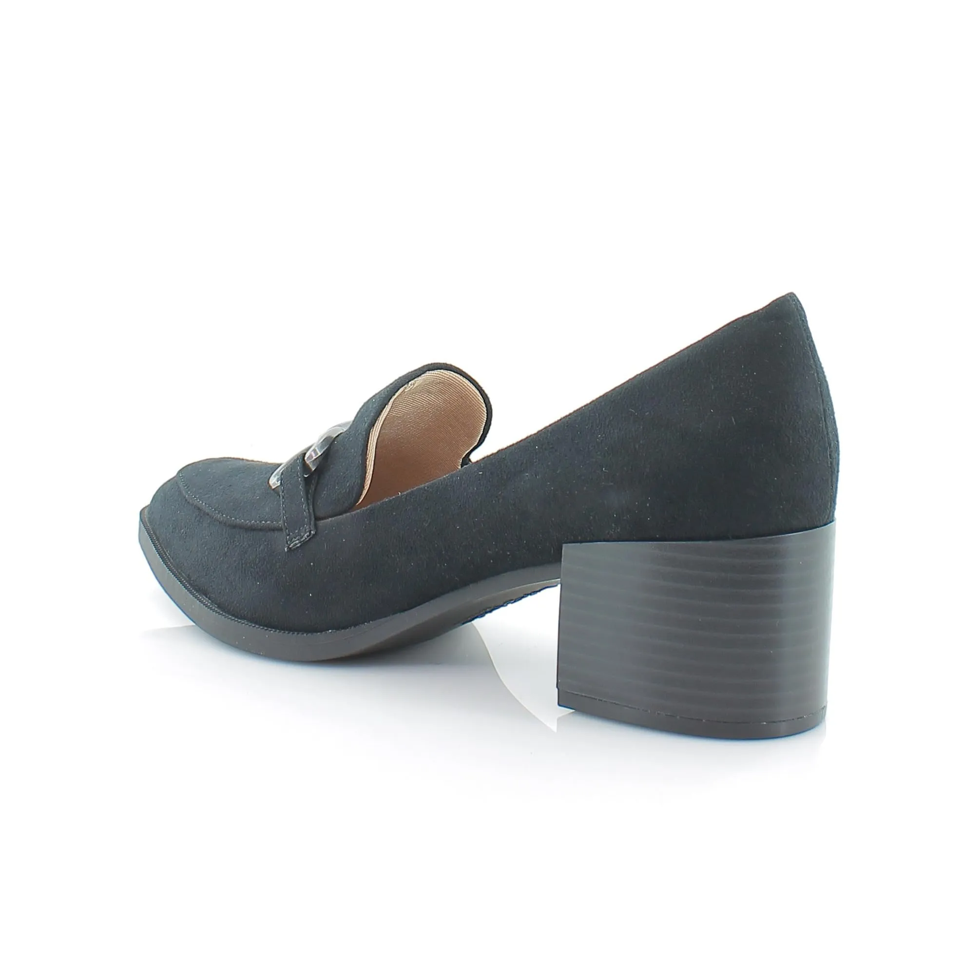 LifeStride Womens Devyn 2 Block Heel Loafer Black Fabric 9 W